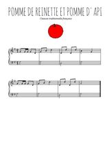 Téléchargez l'arrangement pour piano de la partition de Pomme de reinette et pomme d'api en PDF, niveau facile